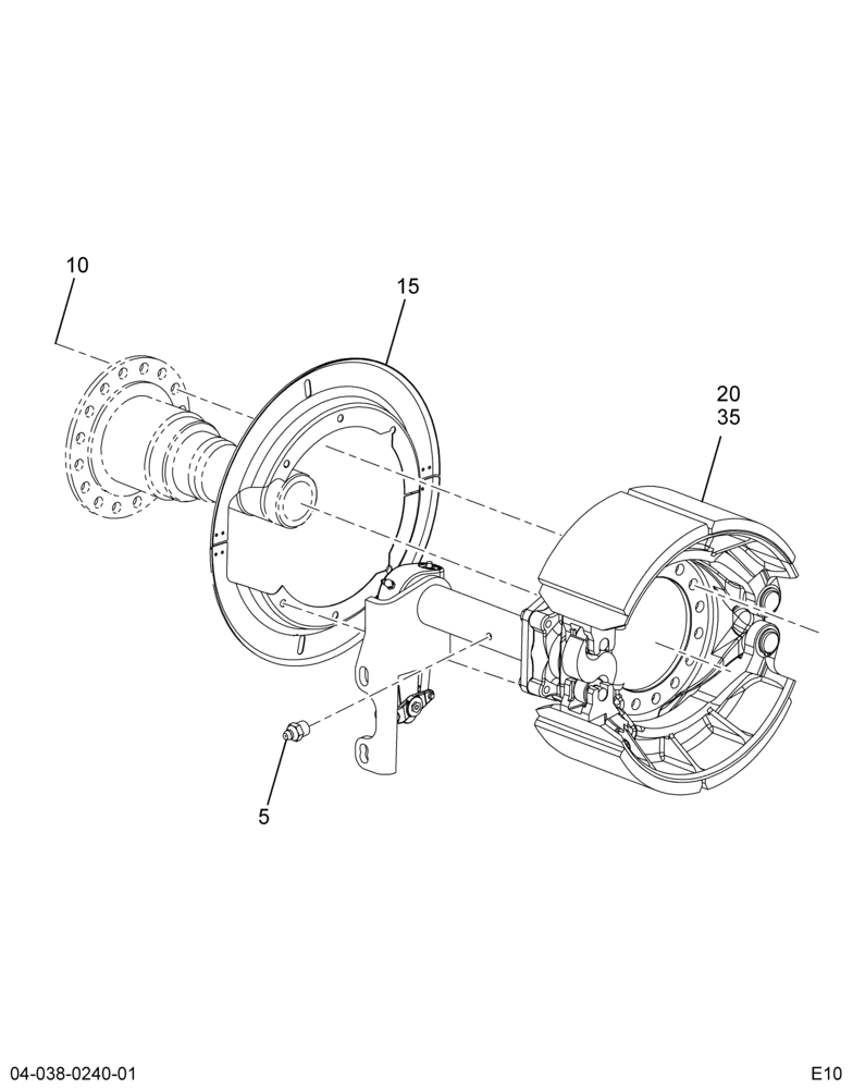 RR BRAKE INSTL; DANA 16.5 X 7 ES