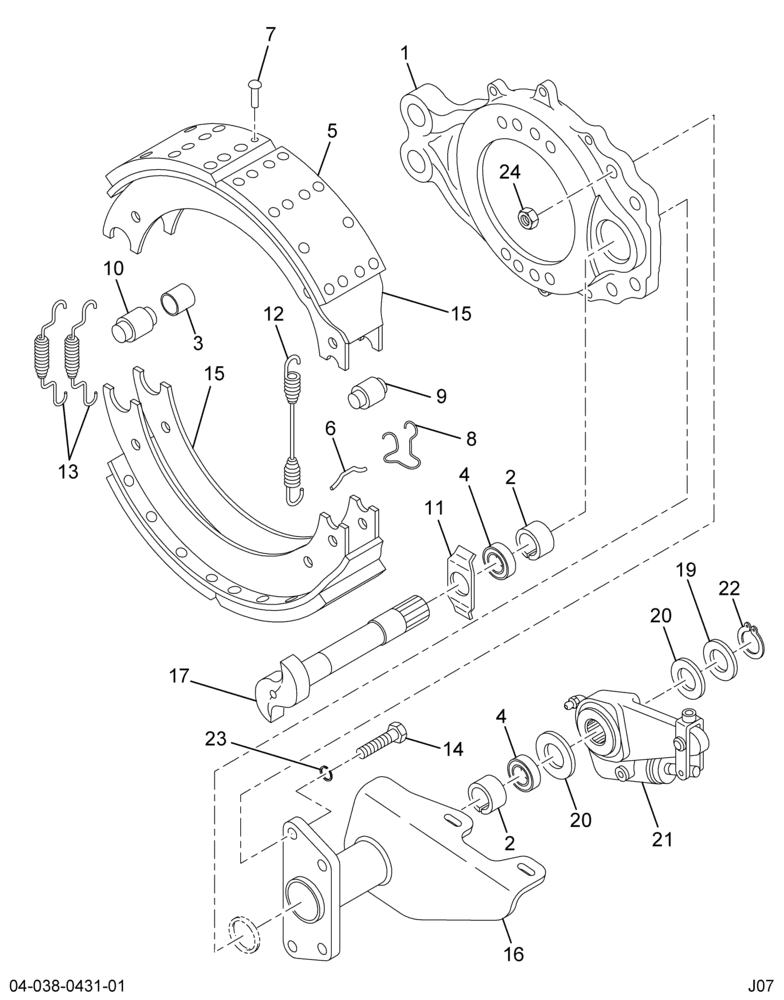 ..BRAKE GROUP REAR LT*16.5 X 7.0 (Eng. 4C4O-2210-CA)