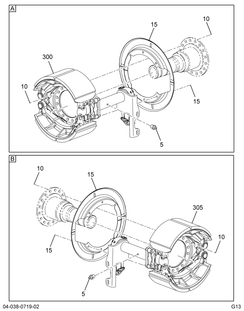 RR BRAKE INSTL; MERITOR 16.5 X 7 Q+ 2/2