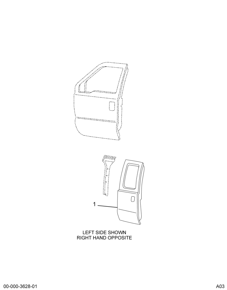 ....DOOR CAB RT REAR (4C3Z-2624630-AA)