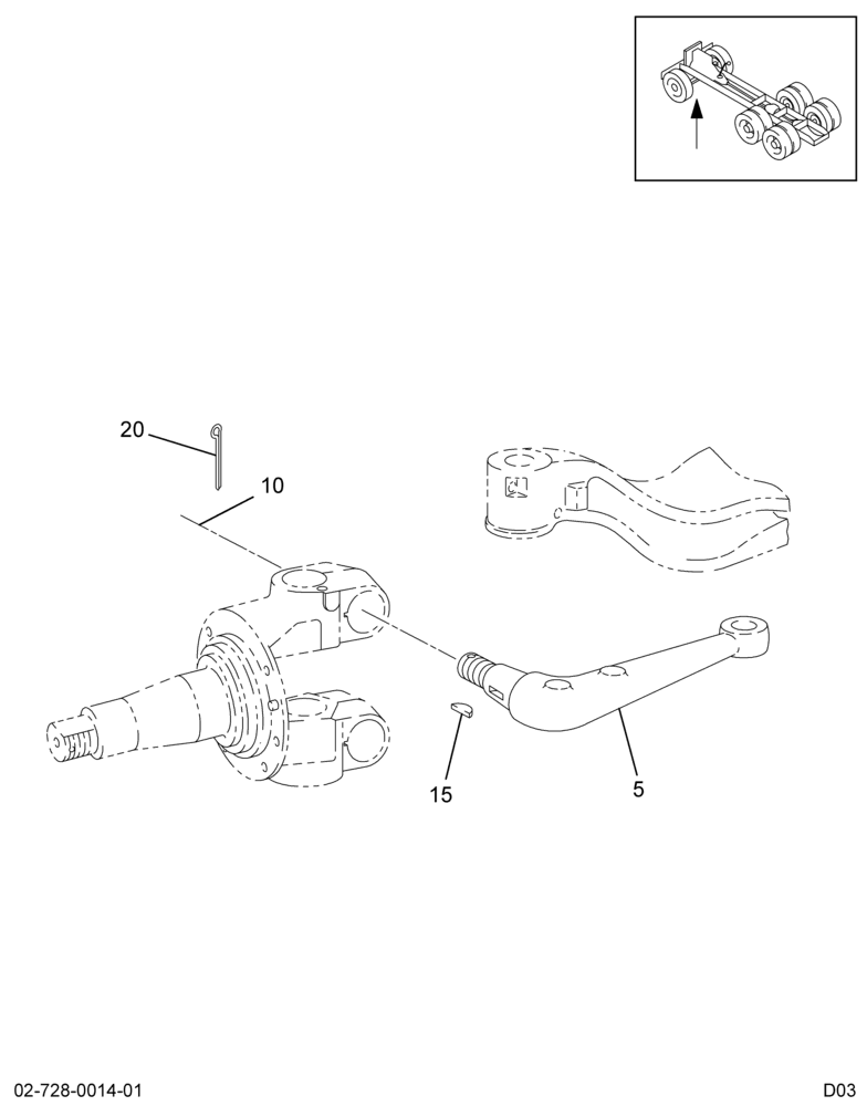 STEERING ARM INSTL; FRT,NON-DRV AXLE,SPICER