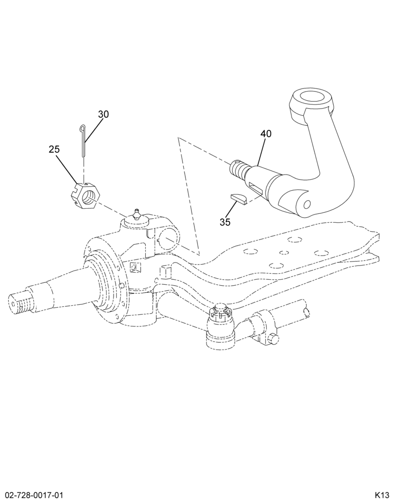 STEERING ARM INSTL; FRT,NON-DRV AXLE,SPICER
