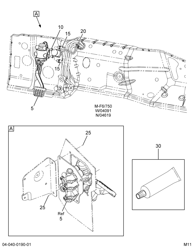 VAVLE INSTL; CAB,INSIDE AIR TUBING