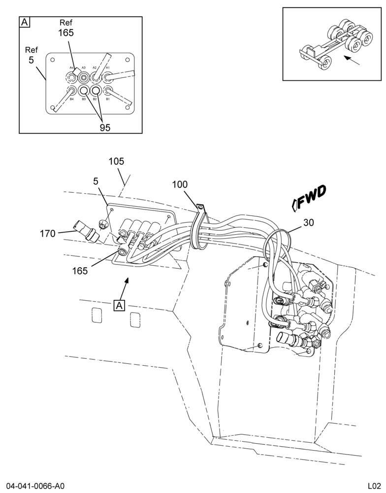 CAB OUTSIDE BRAKE SYSTEM; AIR TUBING; W/PRESSURE SWITCH 2/2