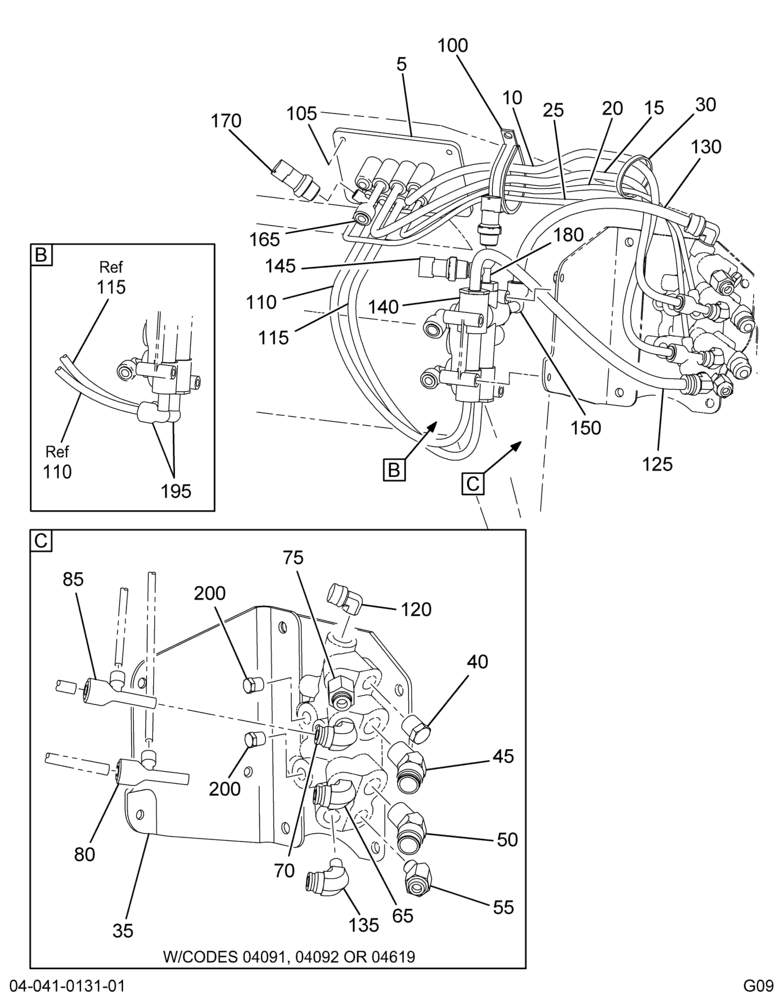 CAB OUTSIDE BRAKE SYSTEM; AIR TUBING; W/ABS 6 2/2