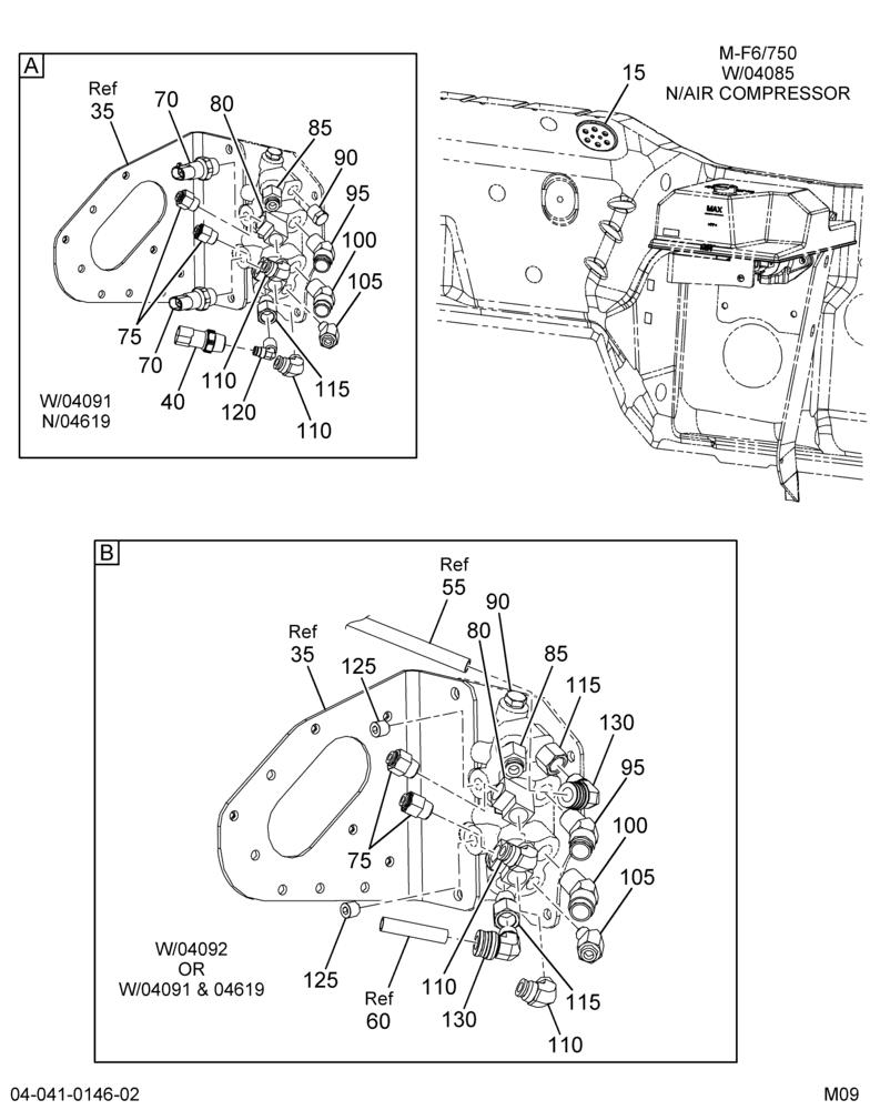 CAB OUTSIDE BRAKE SYSTEM; W/AIR BRAKES 2/2