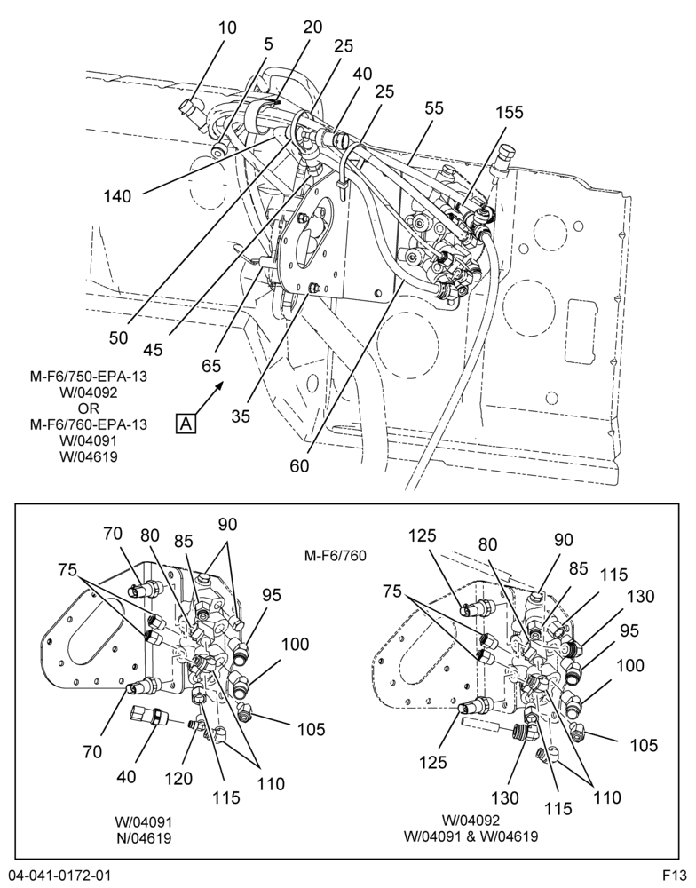 CAB OUTSIDE BRAKE SYSTEM; W/AIR BRAKES