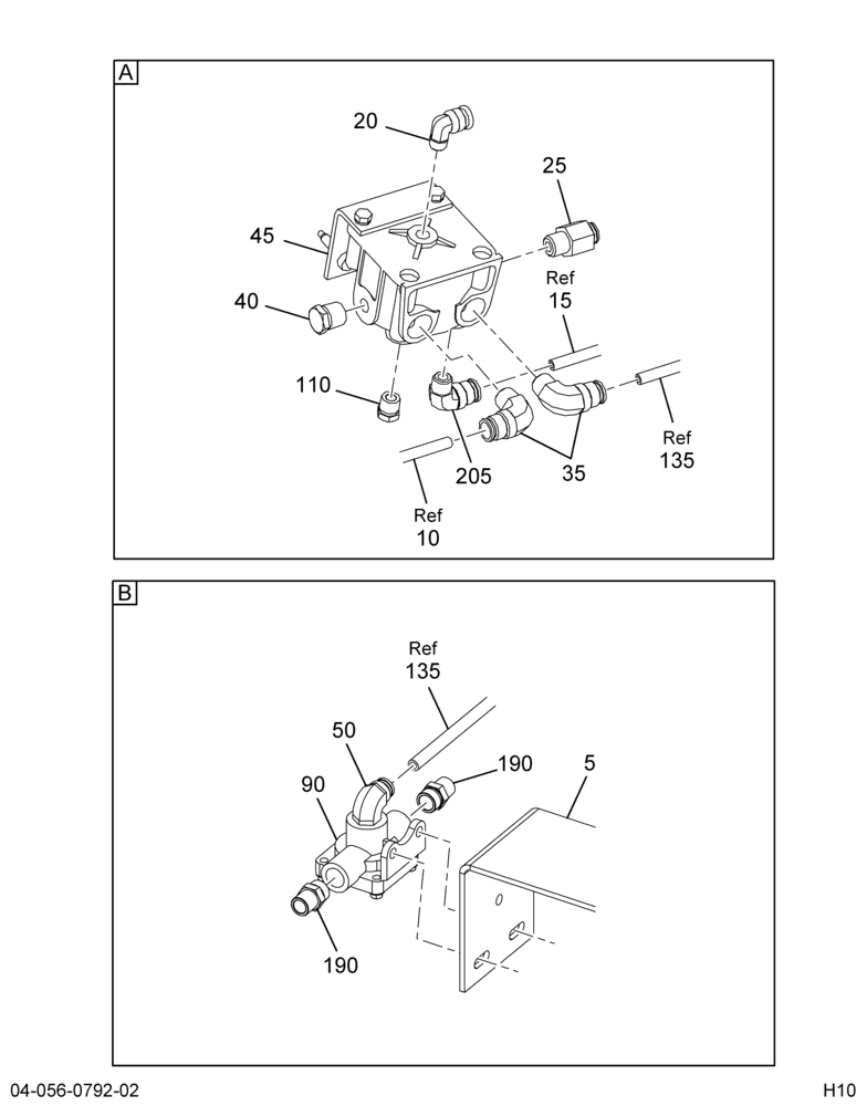 AIR BRK TUBING INSTL; REAR SECTION 2/2