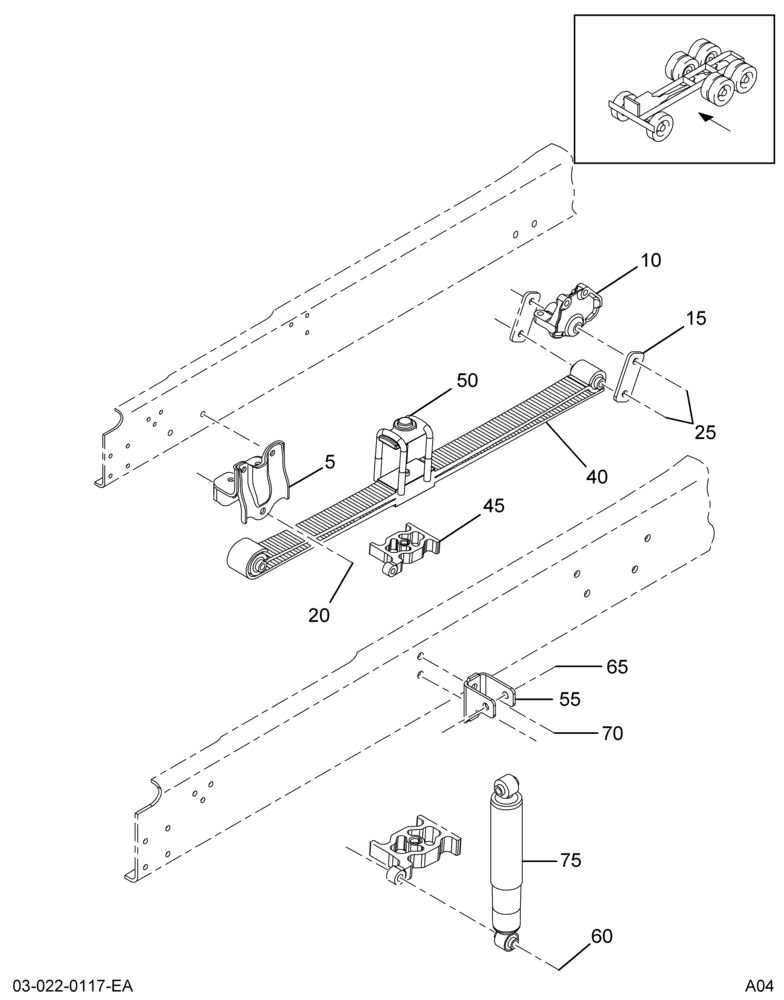 FRT SUSPENSION INSTL; 6 - 14K, W/SHK ABSBR