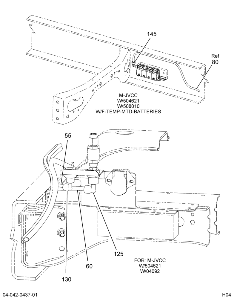 AIR BRK TUBING INSTL; CTR SECT, W/SPLIT AIR TANKS 4/4