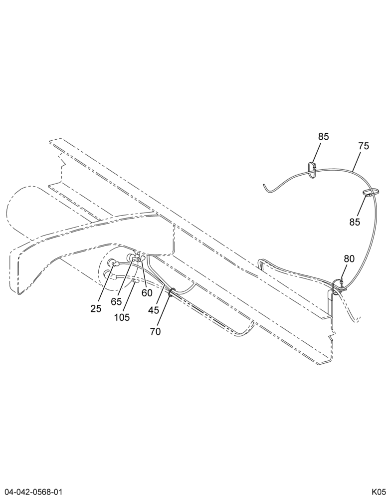 AIR BRK TUBING INSTL; CTR SECT; W/HYD BRKS