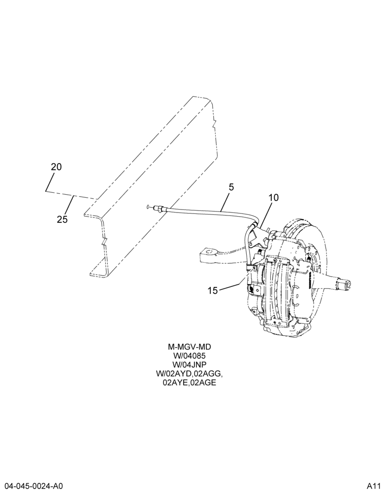 FRT AXLE HOSING; W/HYD BRAKES & ABS