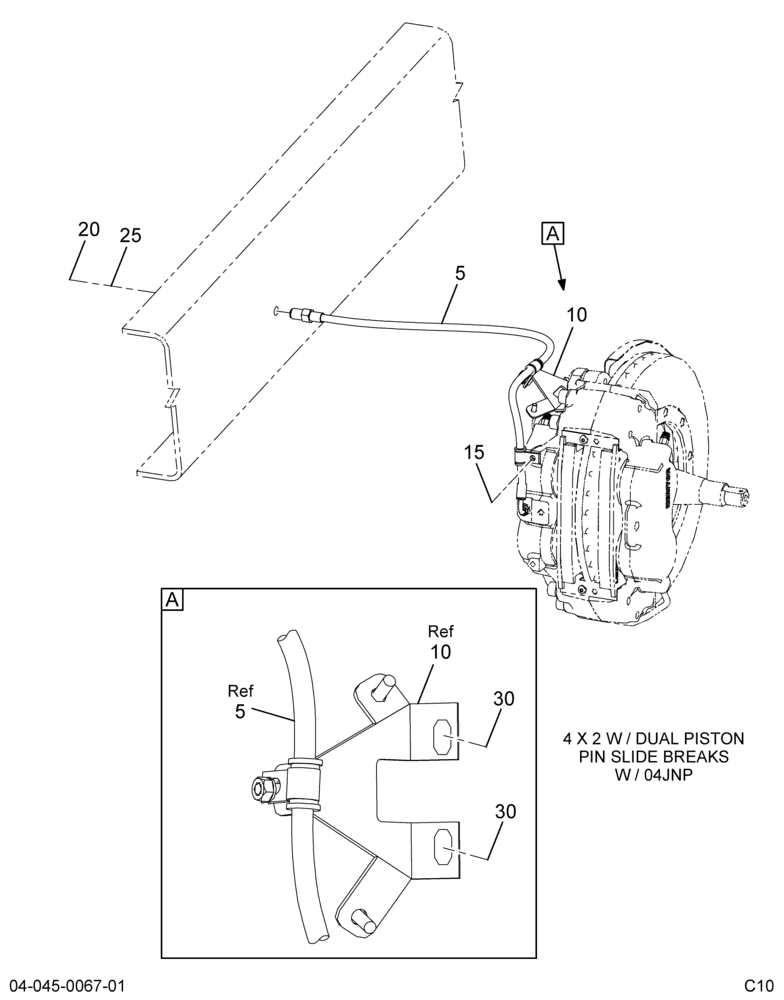 FRT AXLE HOSING; HYD ABS, FOR QUADRAULIC