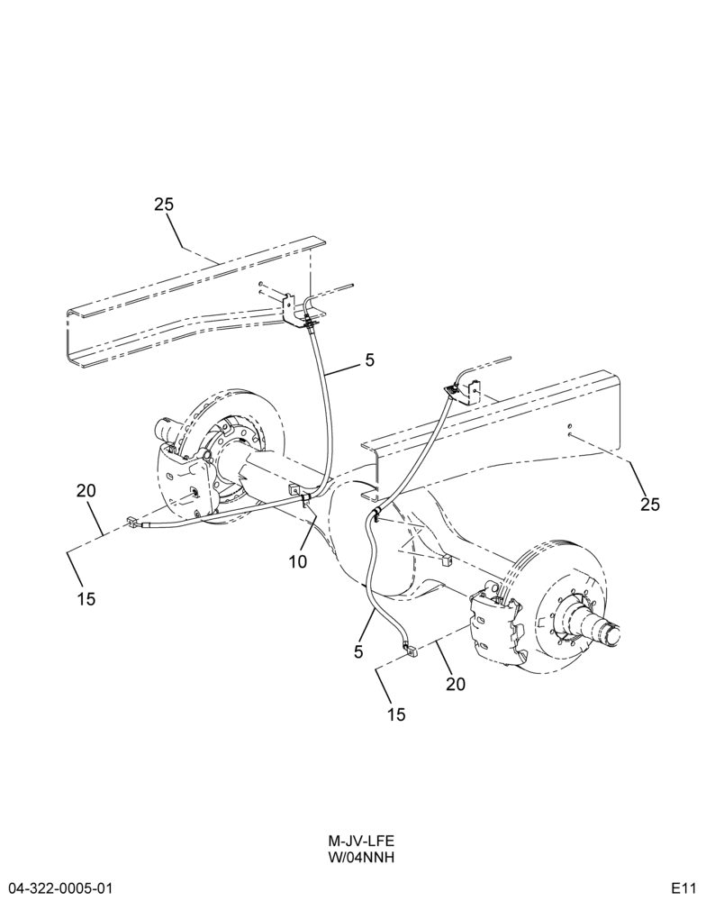 RR AXLE HOSING INSTL; W/HYD BRAKES