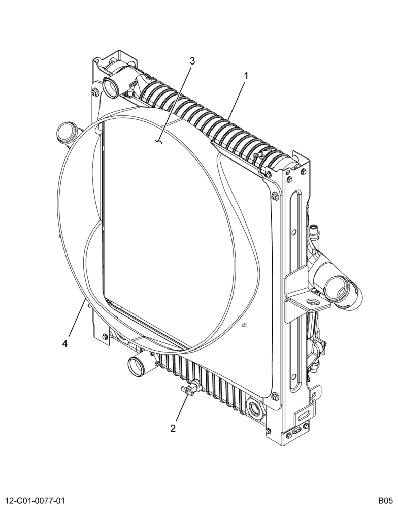 ..RADIATOR ASM  RAD/CAC W/22" DI (Eng. 8E7O-8009-AA)