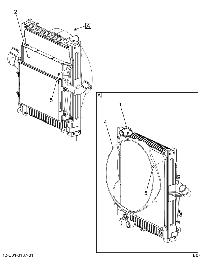 ..RADIATOR ASM RAD/CAC W/22" DIA (Eng. 6E7O-8009-BA)