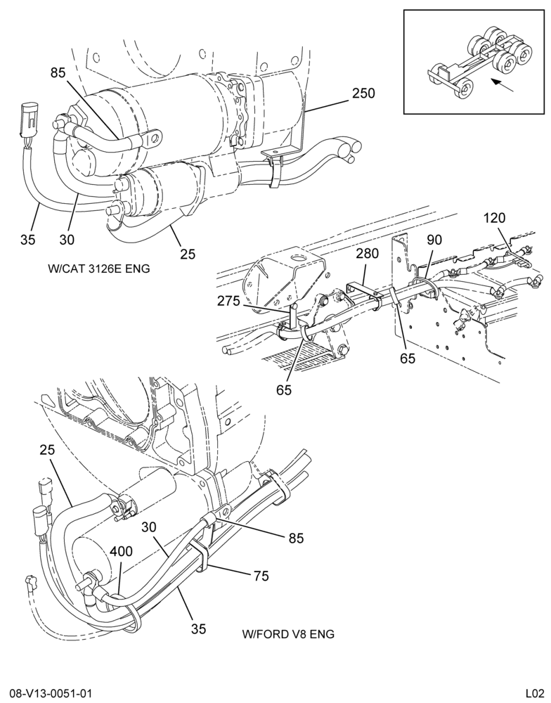 BATT CABLE INSTL; LEFT SIDE UNDER CAB