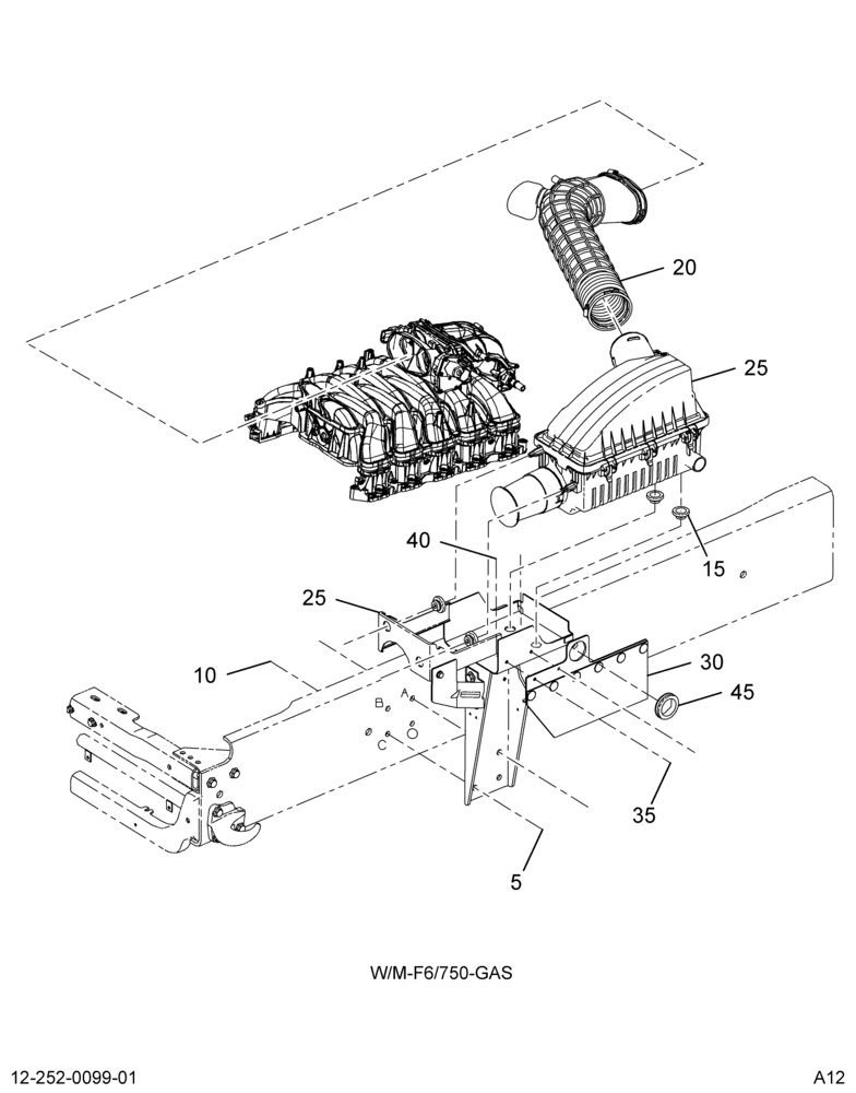 AIR RESTRICTION GAUGE INSTL; FORD GAS ENGINE