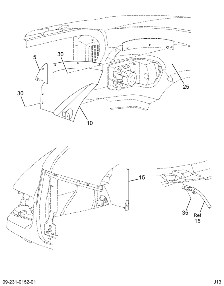 SPLASH PANEL INSTL; (FRONT END)