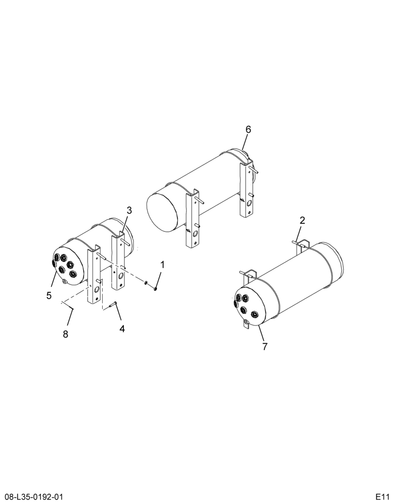 ..TRIPLE AIR TANKS 8.5" STEEL (Intl. 6085304F91)