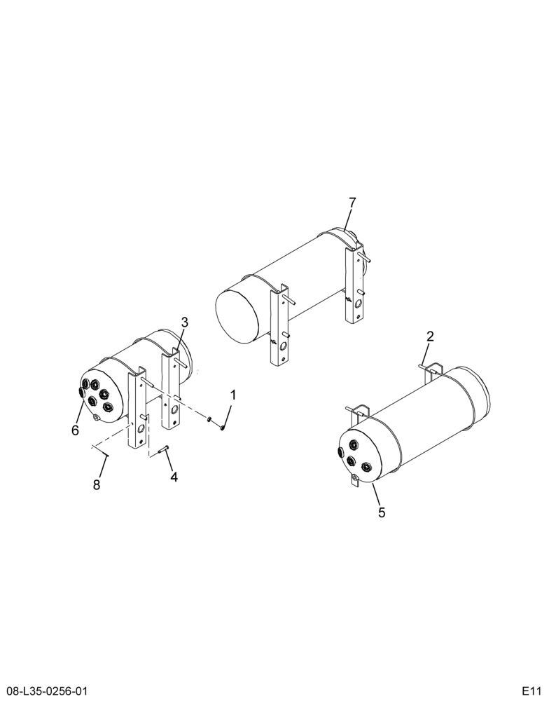 ..TRIPLE AIR TANKS 8.5" STEEL (Intl. 6085307F91)