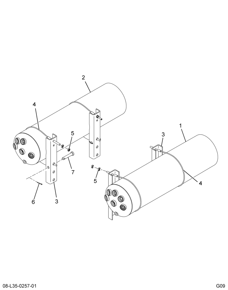 ..DUAL AIR TANKS 8.5" STEEL (Intl. 6085191F91)