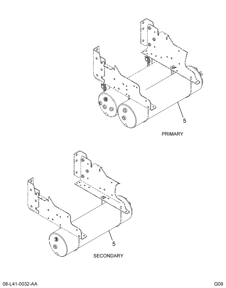 AIR TANK FITTINGS; SECONDARY TANK