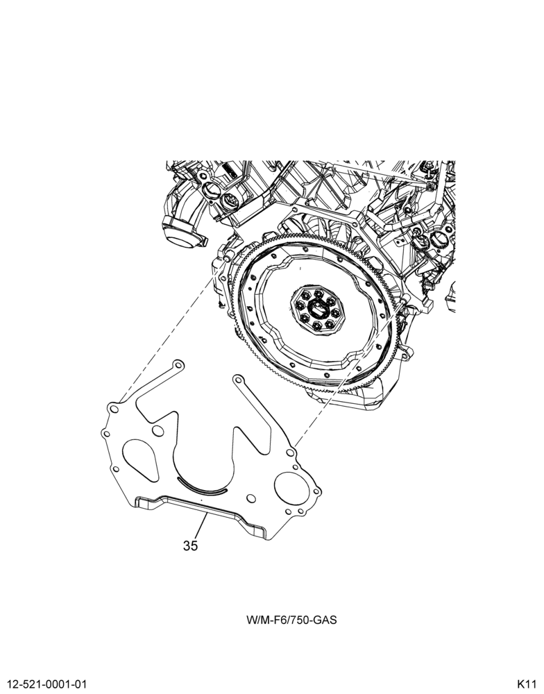 ENGINE REAR COVER PLATE W/FORD GAS ENGINE