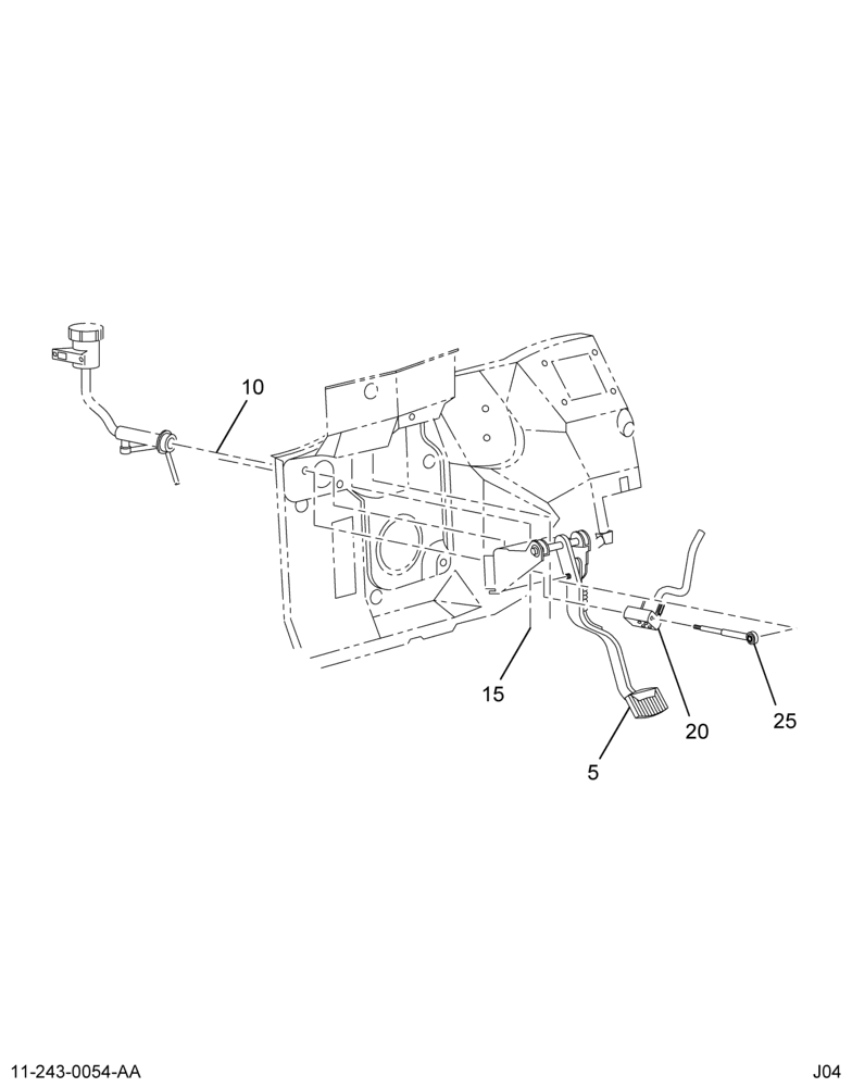 CLUTCH CONTROL & PEDAL INSTL; UPPER, HYDRAULIC