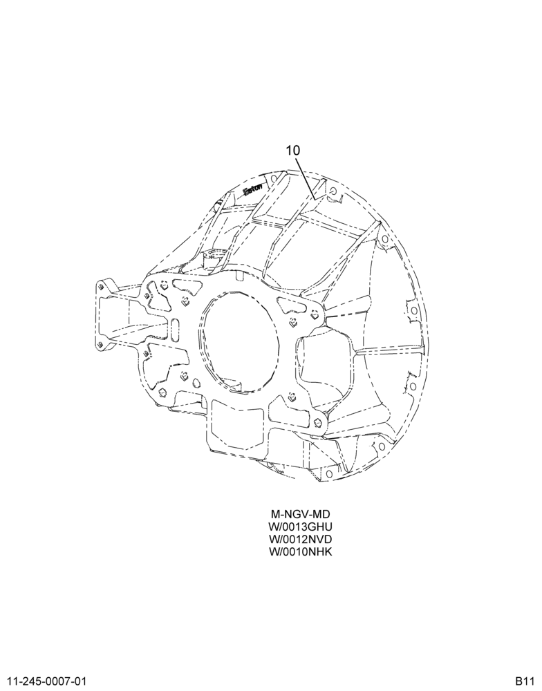 CLUTCH HSG INSTL; W/FULLER, SPICER TRANS