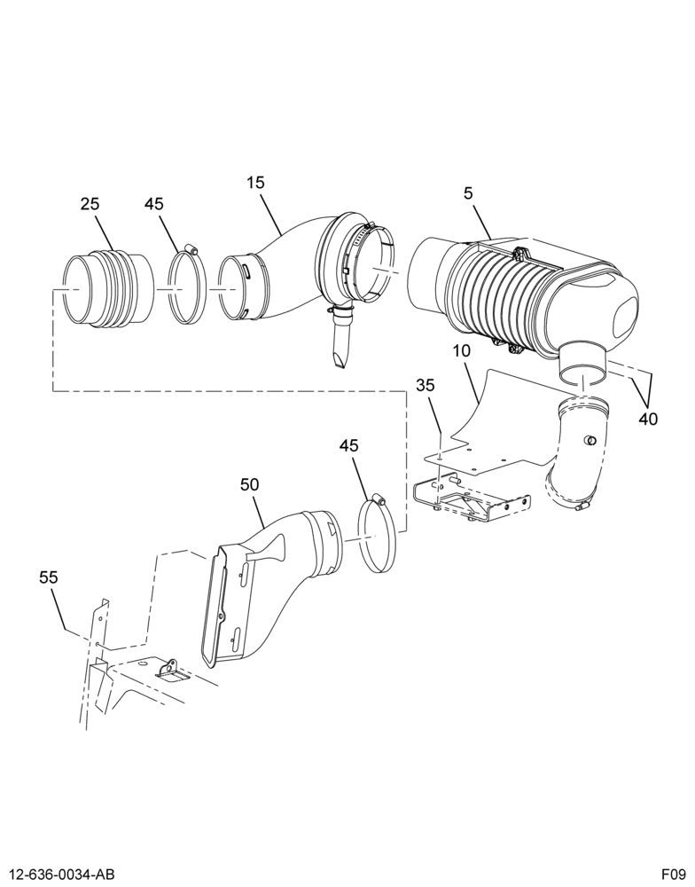 AIR CLEANER INSTL; W/SGL ELEMENT, POWERCORE, (JV V8)