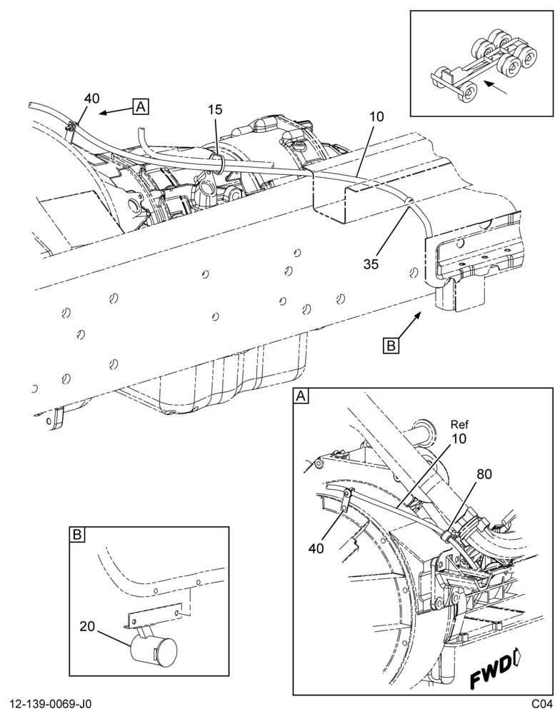 ENGINE BLOCK HTR & WIRING INSTL; INTL V8 AVANT