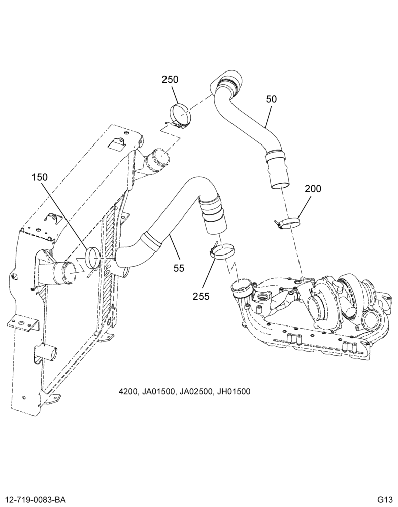 CAC PIPING INSTL; W/V8 ENG