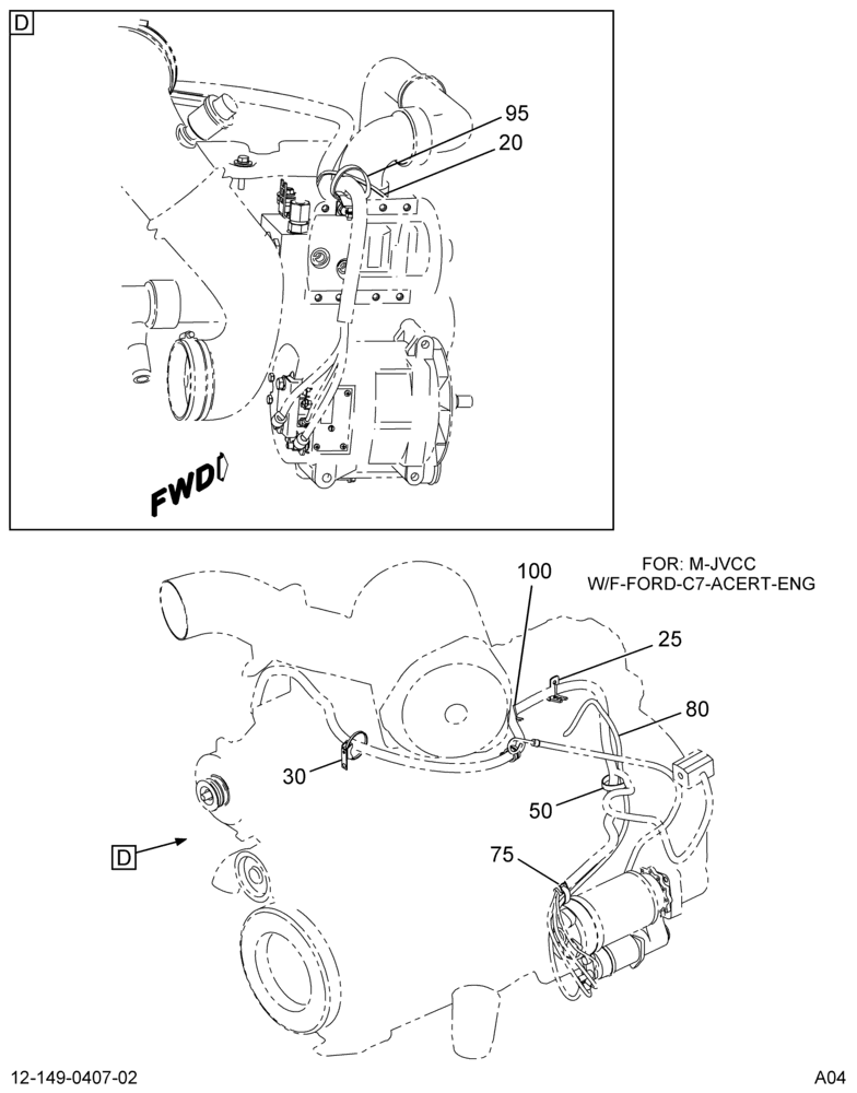 ENGINE WIRING INSTL; CAT 3126E ENGINE 3/3