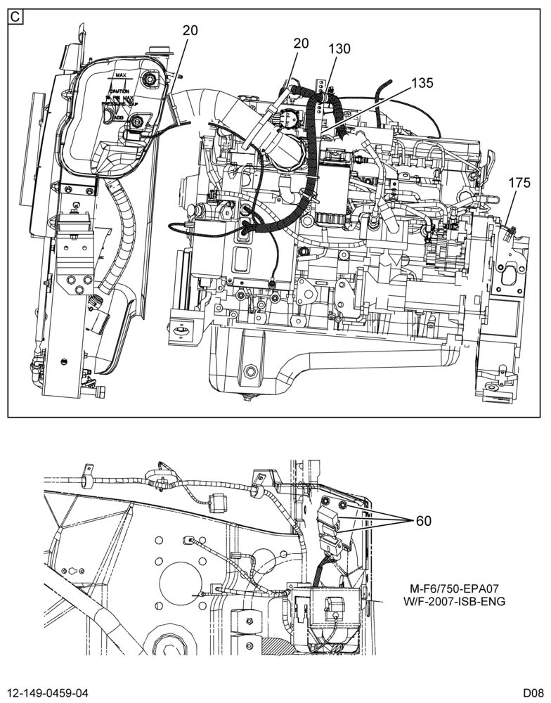 ENGINE WIRING INSTL; FORD JV CUMMINS ISB ENGINE 6/6