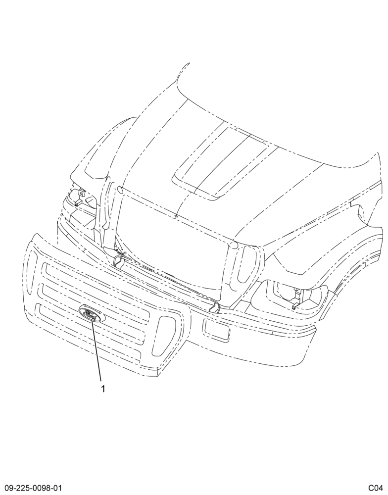 ..GRILLE ASSY STANDARD PAINTED (4C4Z-8200-AA)