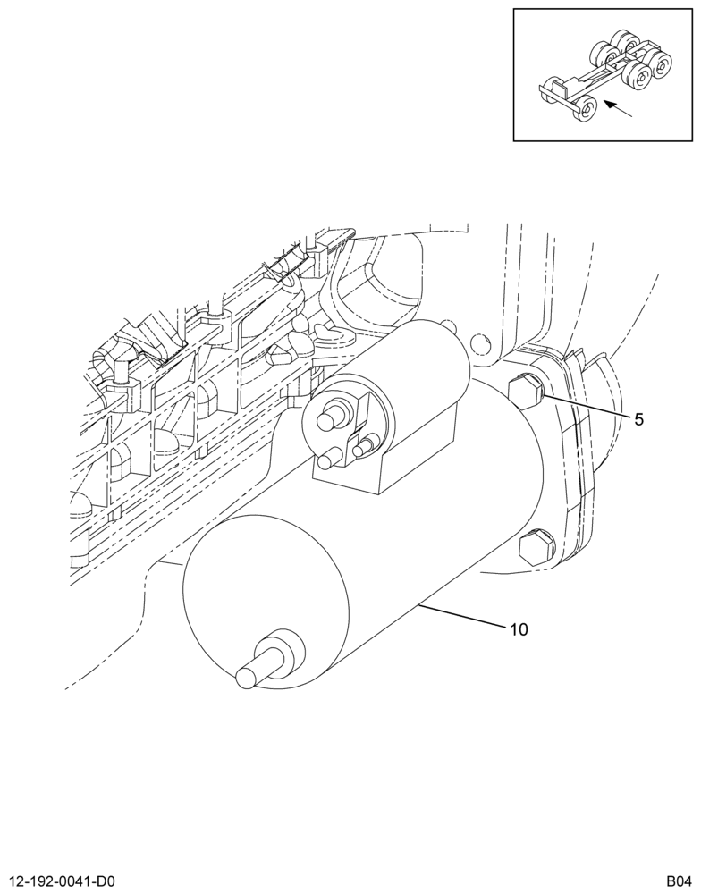STARTING MOTOR INSTL; W/CAT ENG