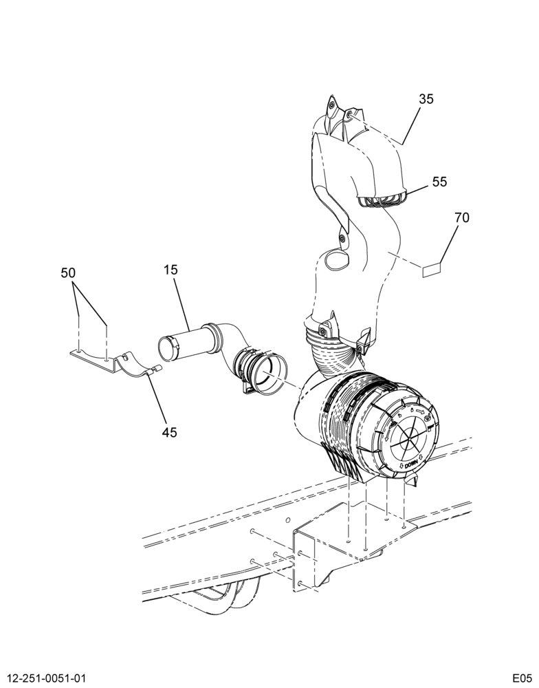 AIR CLEANER PIPING INSTL; (FORD JV V6 ENG)