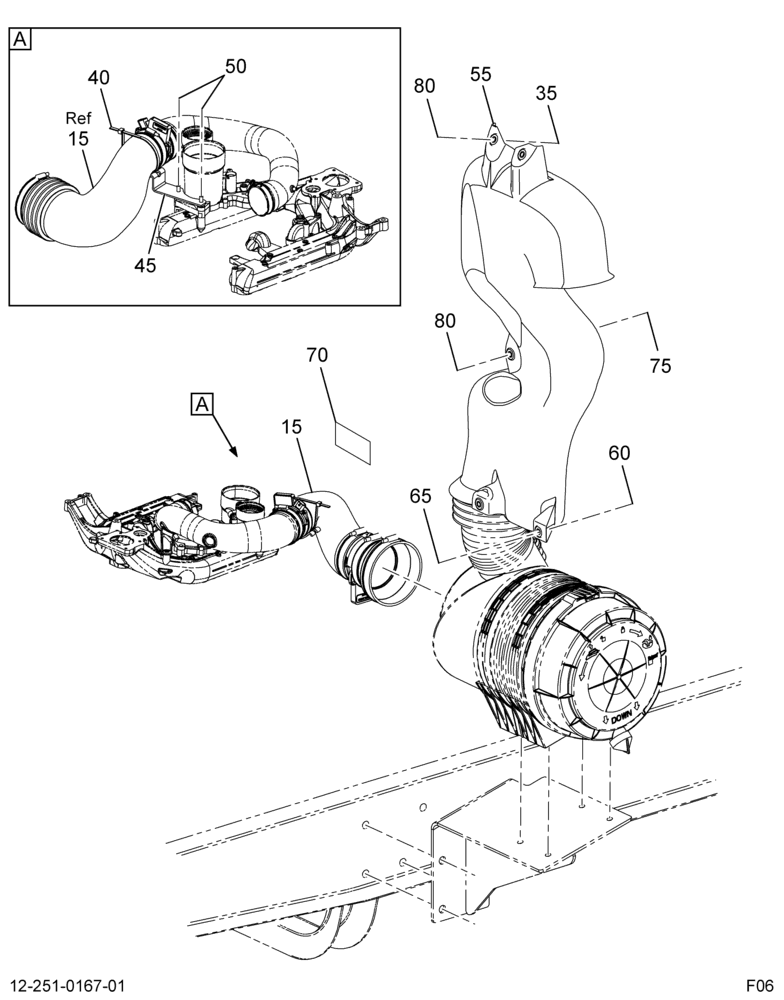 AIR CLEANER PIPING INSTL; (FORD JV V6 ENG & M-JV-LFE)