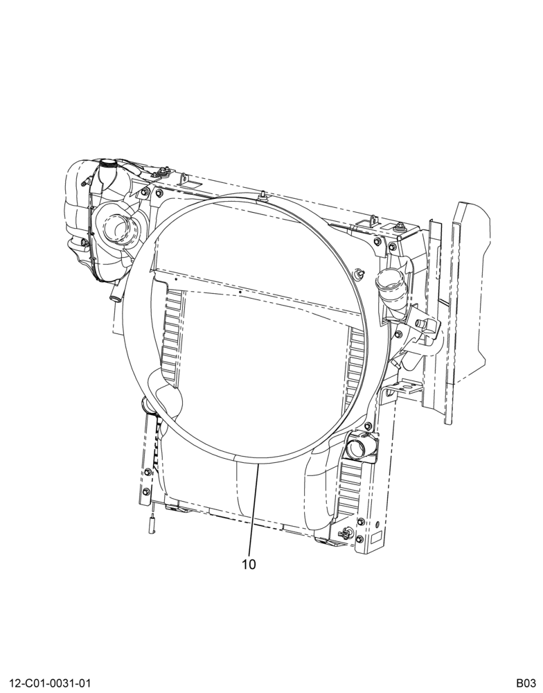 FAN SHROUD INSTL; COOLING PKG, (ABR#2)