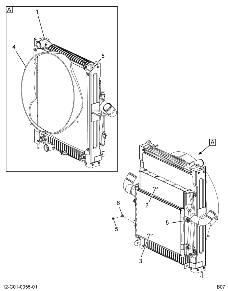 ..RADIATOR ASM RAD/CAC W/22" DIA (Eng. 6E7O-8009-AA)