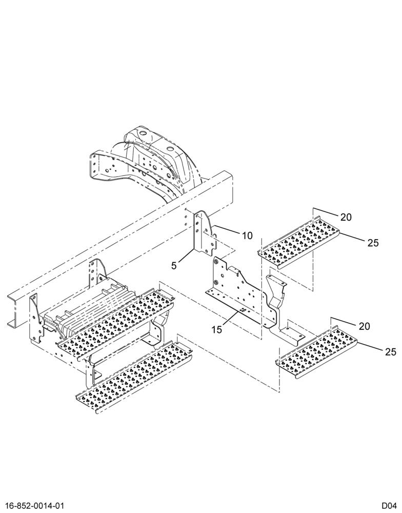 RH SIDE REAR STEP INSTL; CREW CAB REAR DOOR