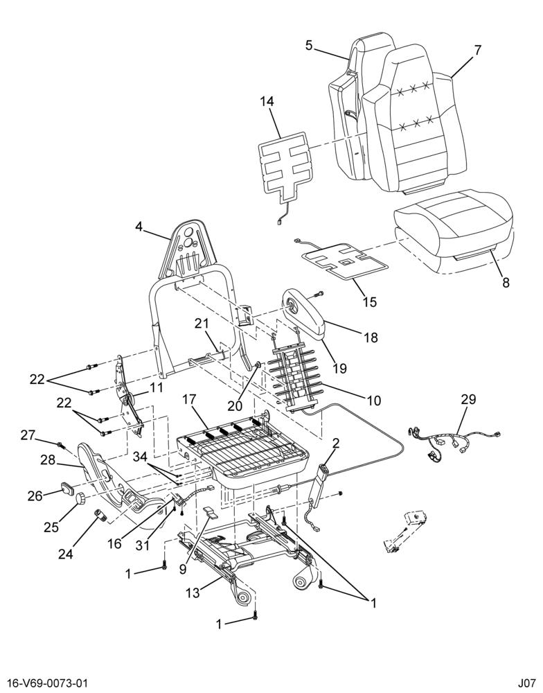 ....SEAT,PASS XLT CPT PWR HTD LTHR (8C4Z-7060004-CA)