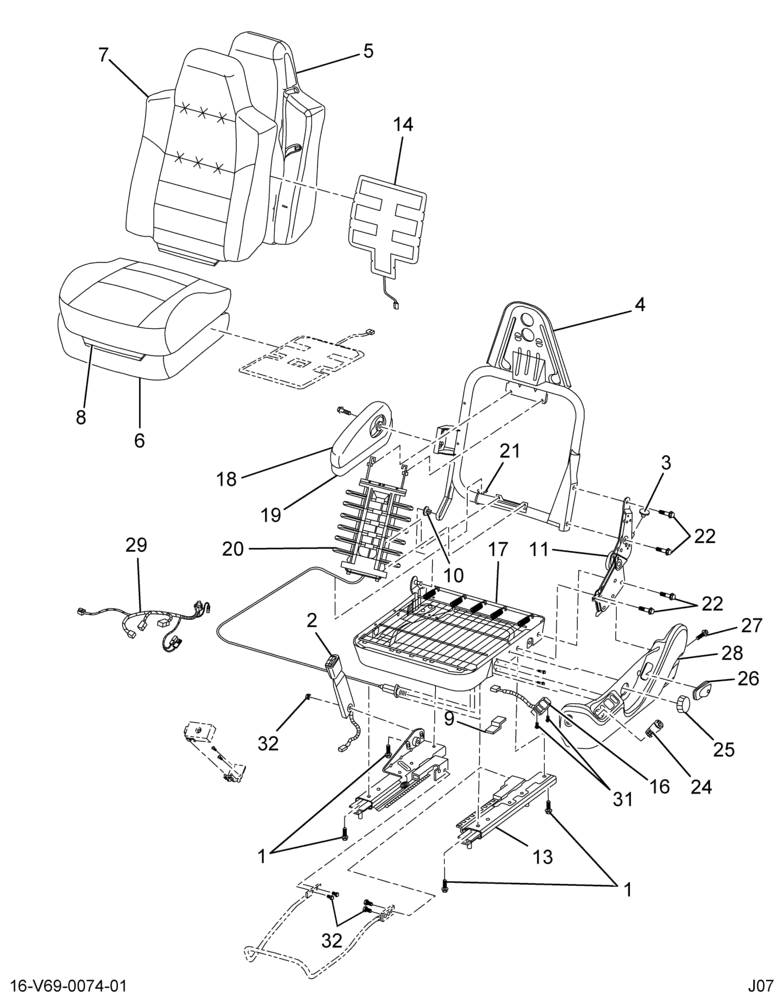 ....SEAT DRS XLT CPT PWR HTD LTHR (8C4Z-7060005-CA)
