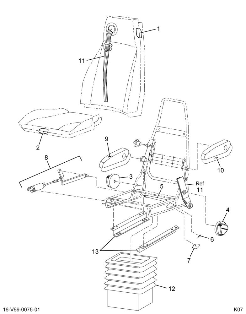 ..SEAT DRS GRY VNYL INTGRL PUMP (8C4Z-7260005-CA)