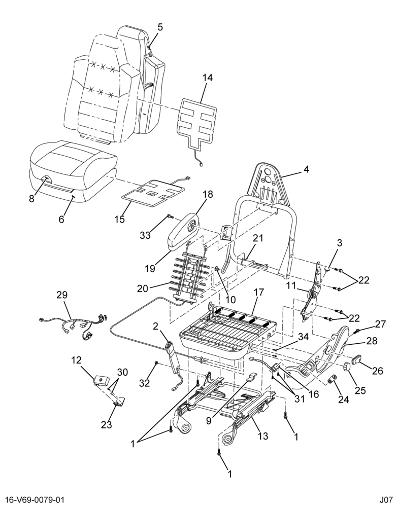 ....SEAT DRS PWR 6-WAY LTHR HTD (4C4Z-6560005-DA)