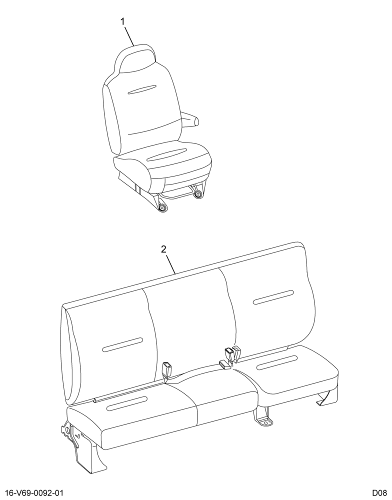 ..KIT SEATS  DVR EZ-AIR  PASS BC (Eng. 9C4O-7160026-BAW)