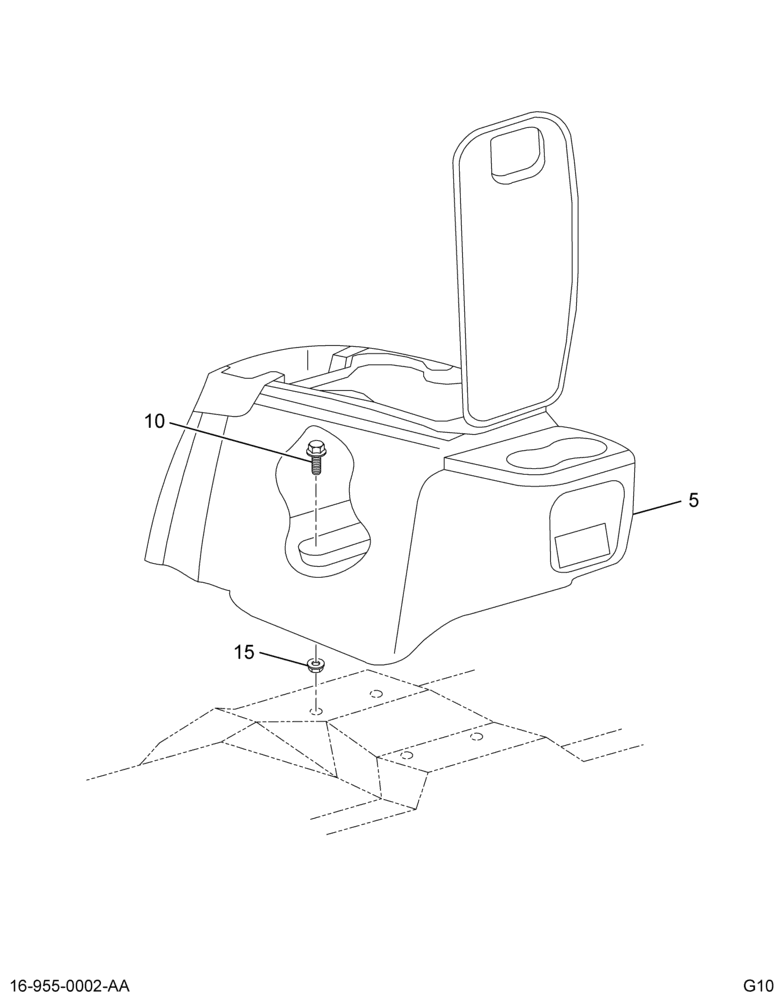STORAGE BOX INSTL; CENTER CONSOLE, FOR AUTO TRANS, FOR JVCC