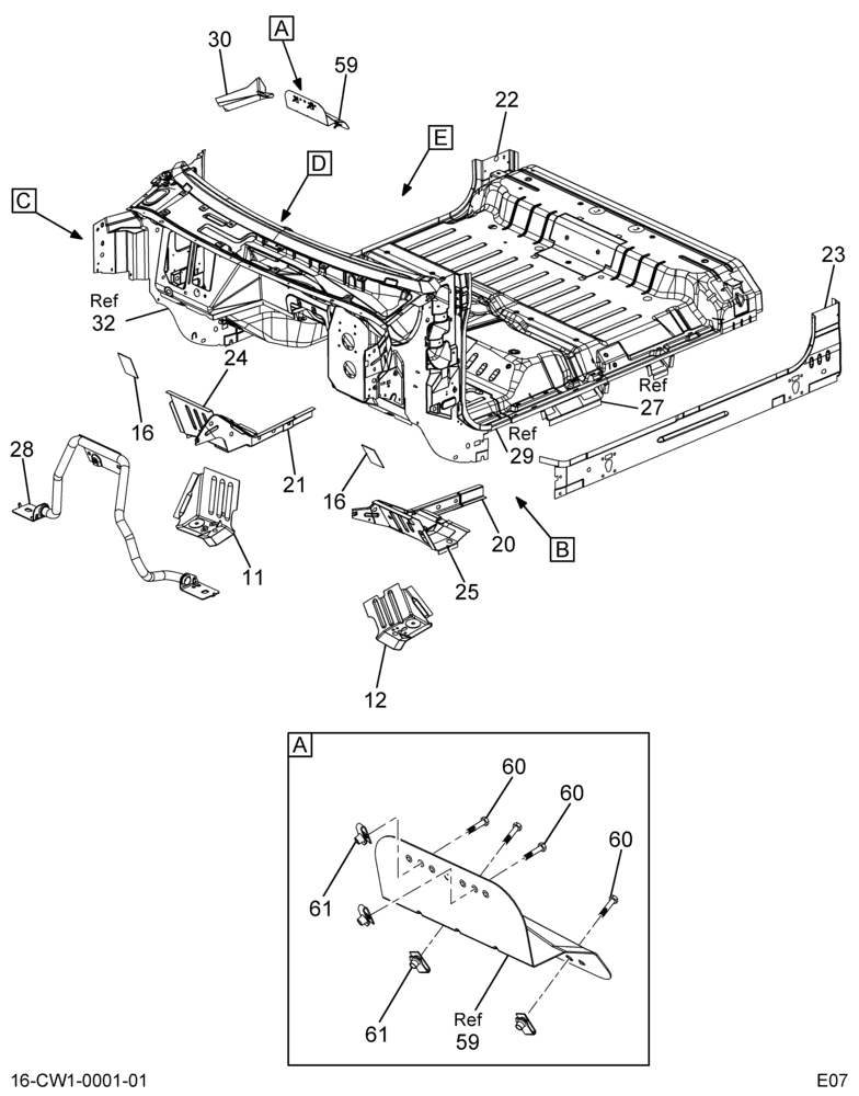 ..UNDERBODY,ASM CAB OR COWL ETC, (Intl. 3805190C92) 1/7