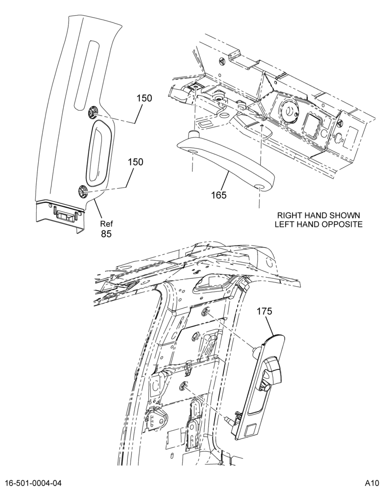 INTERIOR TRIM INSTL; B & C PILLAR 4/4
